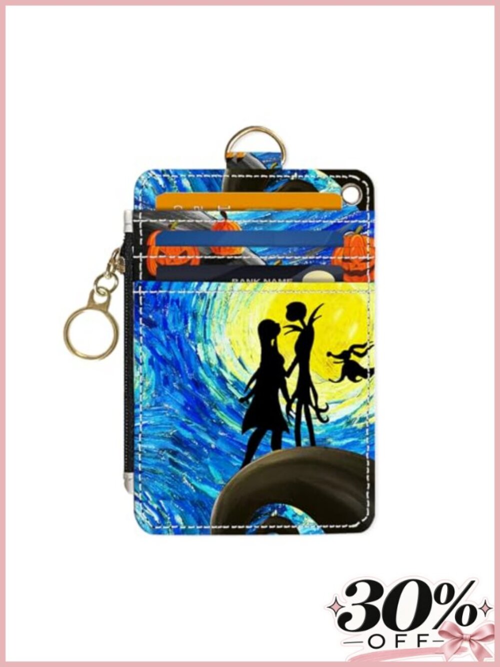 Slim RFID Blocking PU Leather Zip Wallet Card Holder